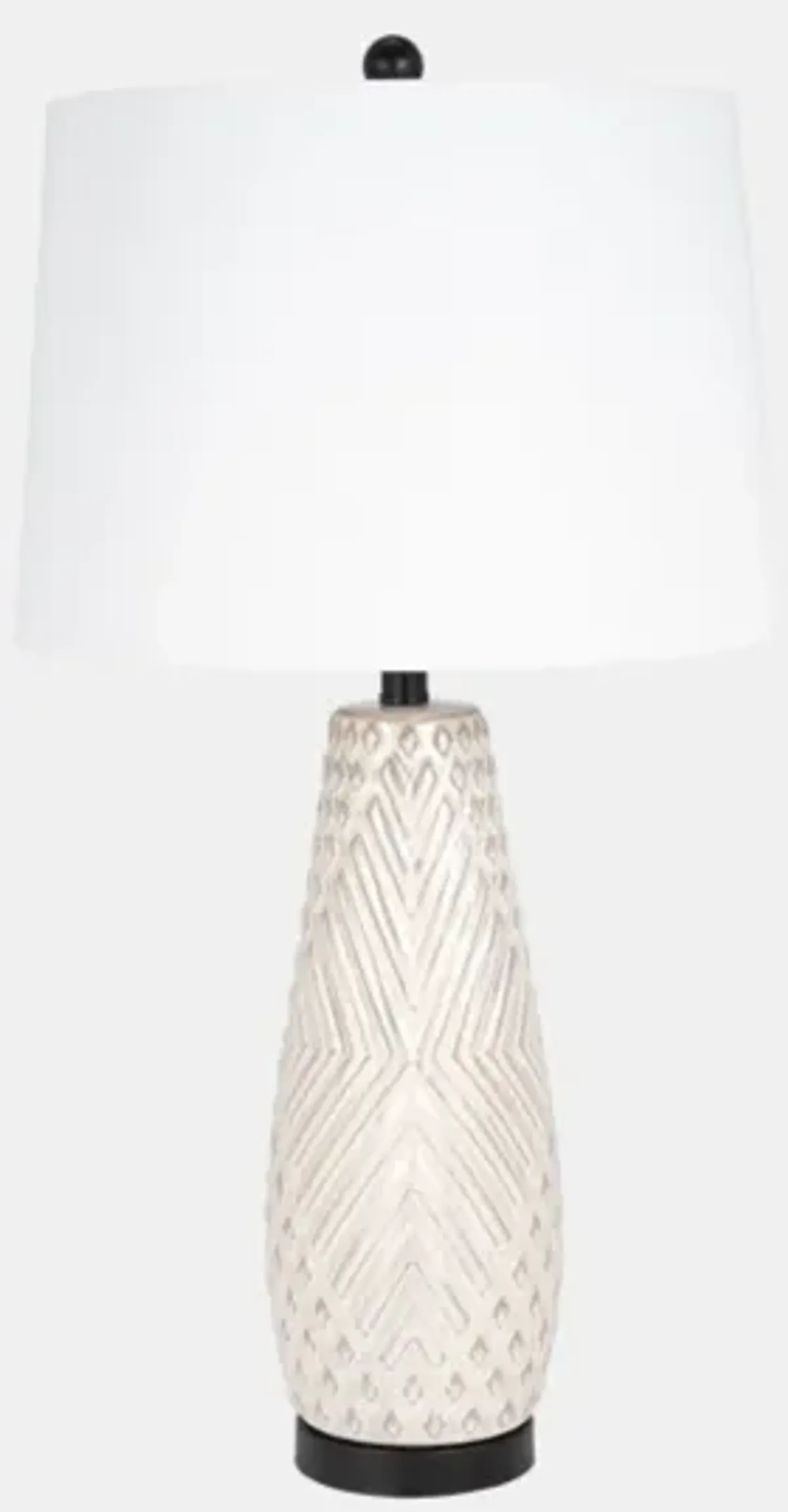 Ivory Ceramic Textured Table Lamp 30"H