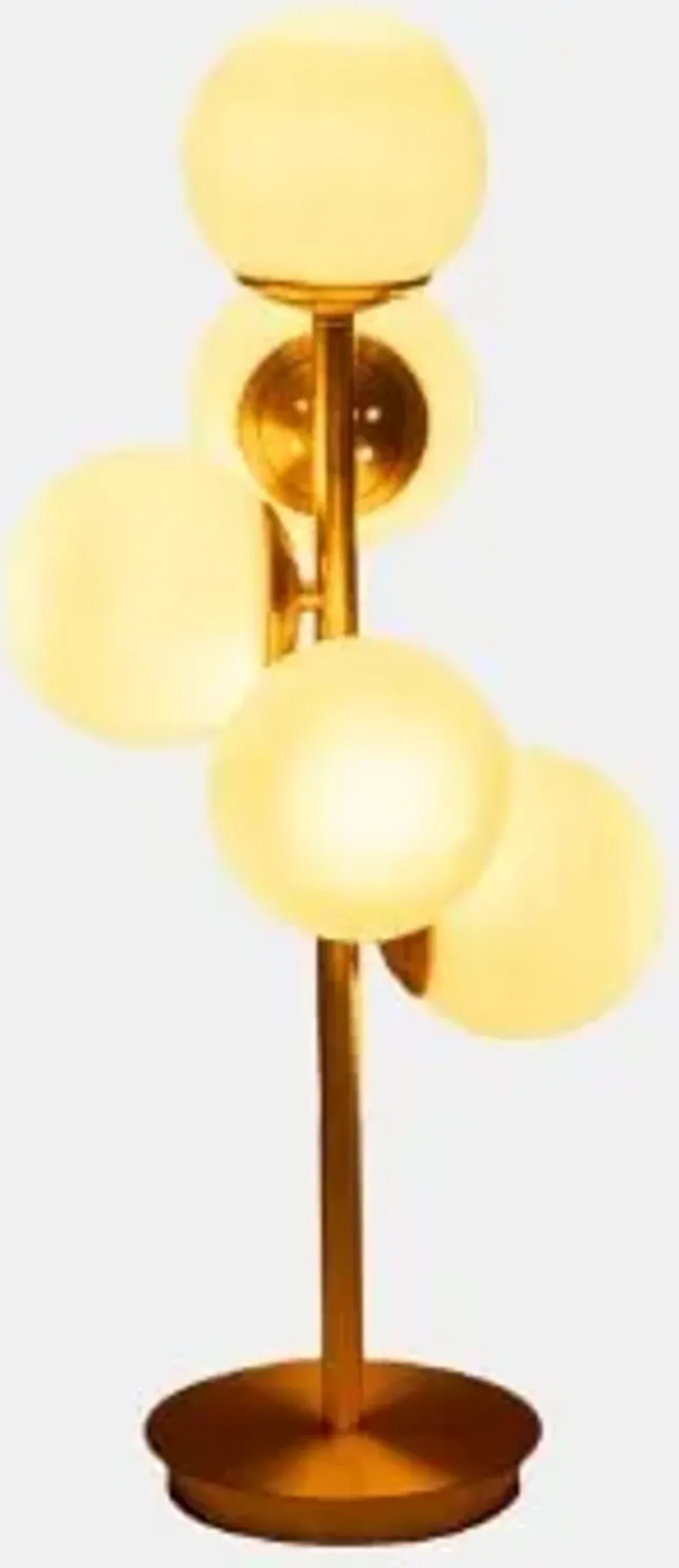 Frosted Globe Gold Table Lamp 26"H