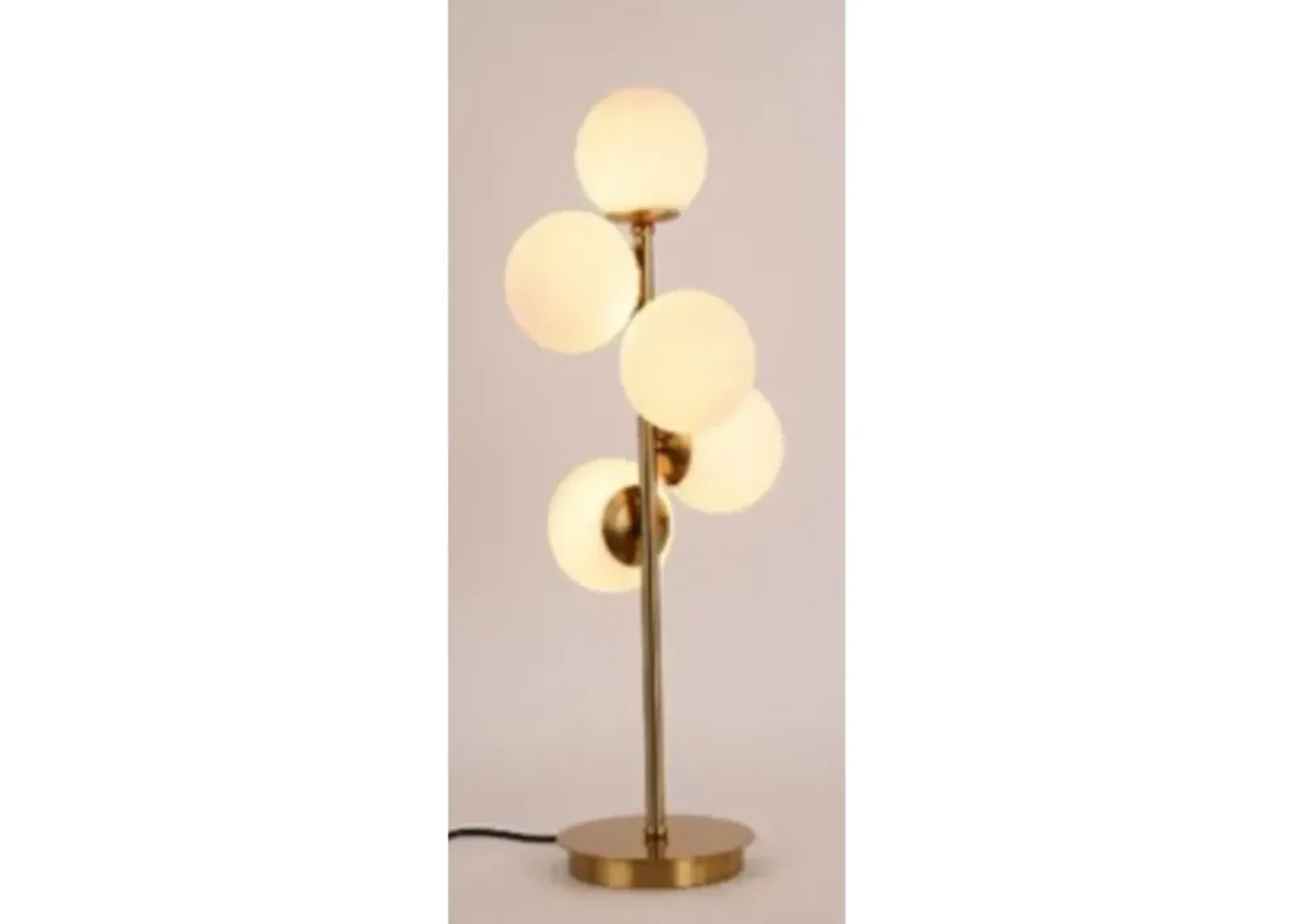 Frosted Globe Gold Table Lamp 26"H