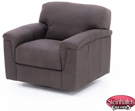 Silvio Leather Swivel Chair in Brown