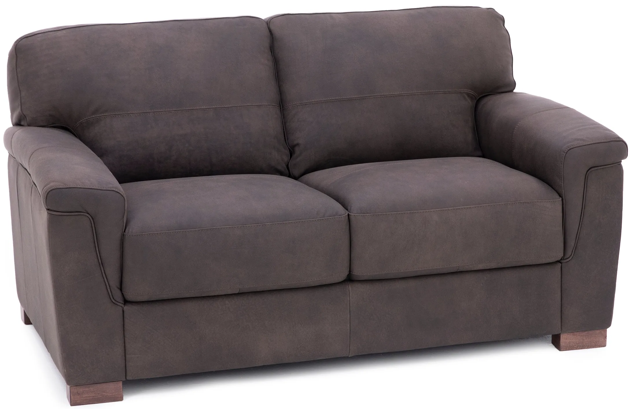 Silvio Leather Loveseat in Brown