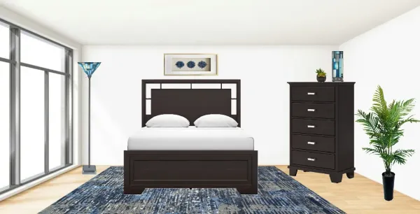 Blue Tiffany-Style Torchiere 72"H