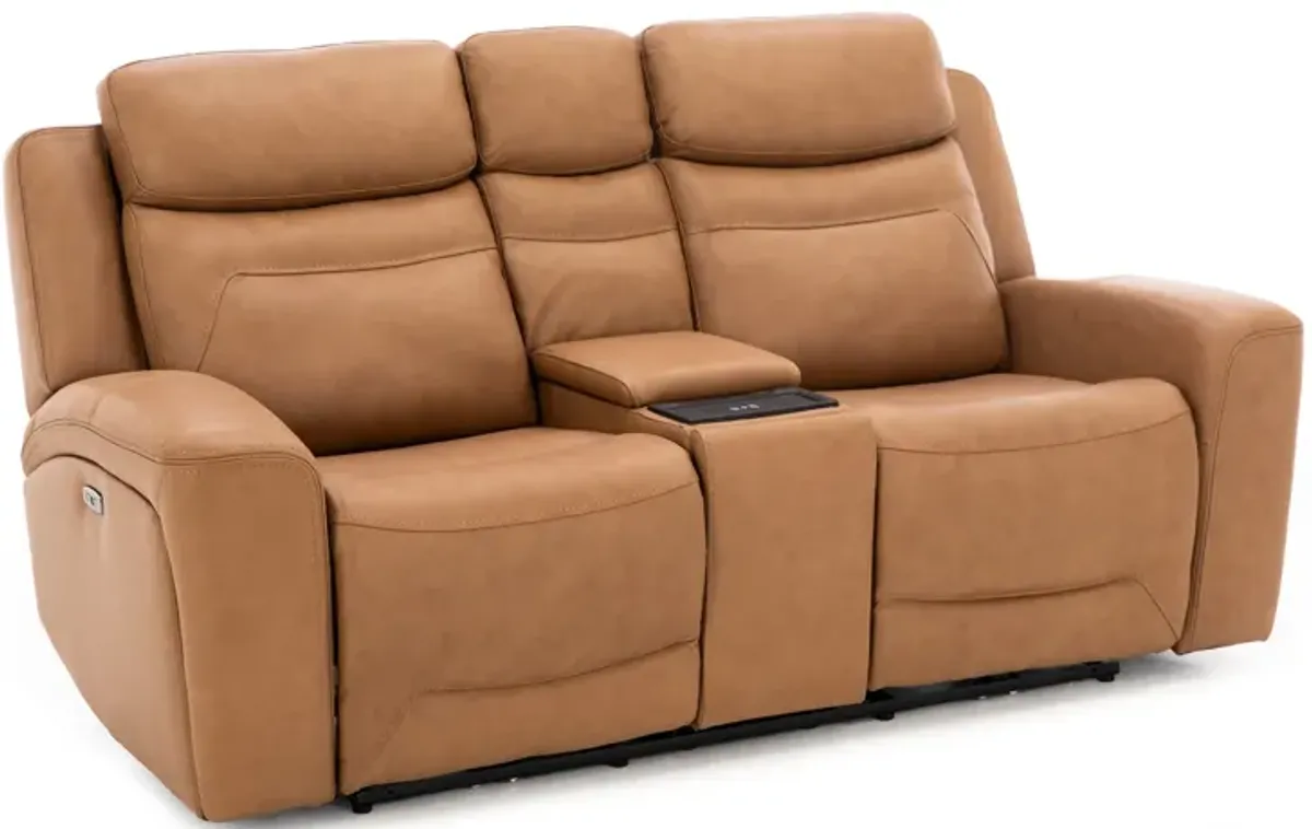 Lightyear Leather Power Headrest Zero Gravity Reclining Console Loveseat