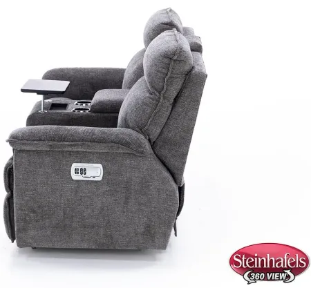 Jay Power Headrest Reclining Console Loveseat With Dual Wireless Remotes