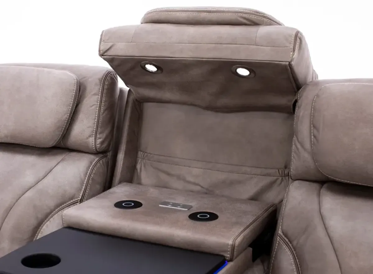 Direct Design Torino Fully Loaded Reclining Sofa With Air Massage, Heat, Drop Down Table And Lights