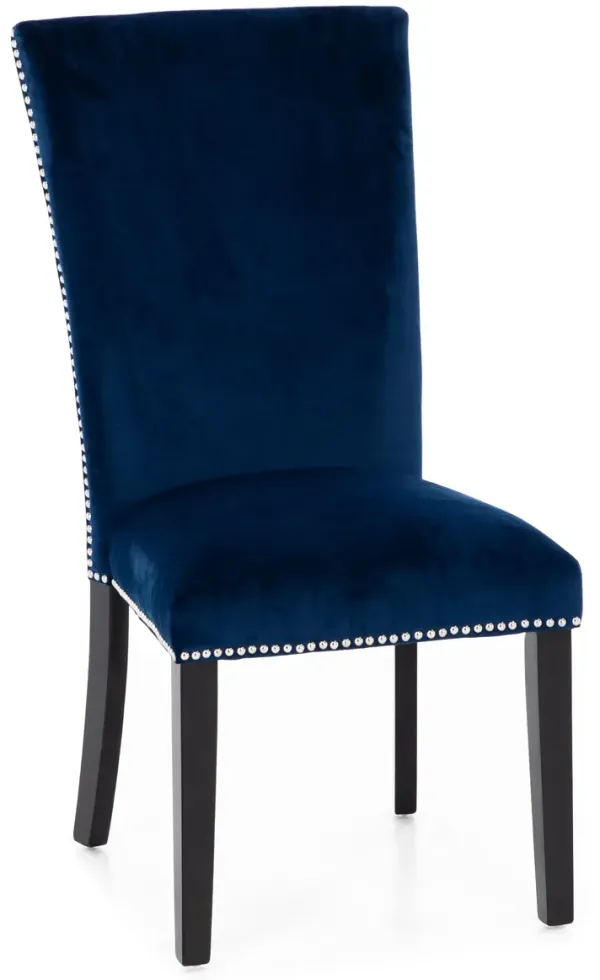 Last 2! Beverly Blue Upholstered Side Chair in Blue