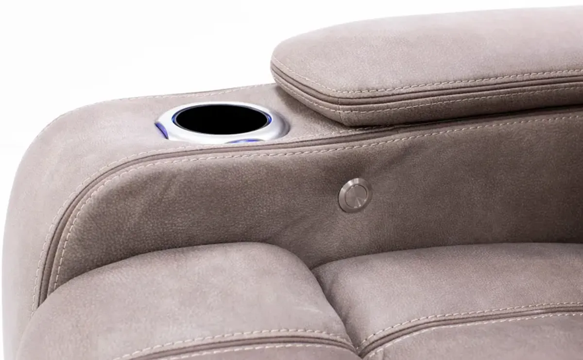 Direct Design Torino Fully Loaded Reclining Console Loveseat With Air Massage and Lights