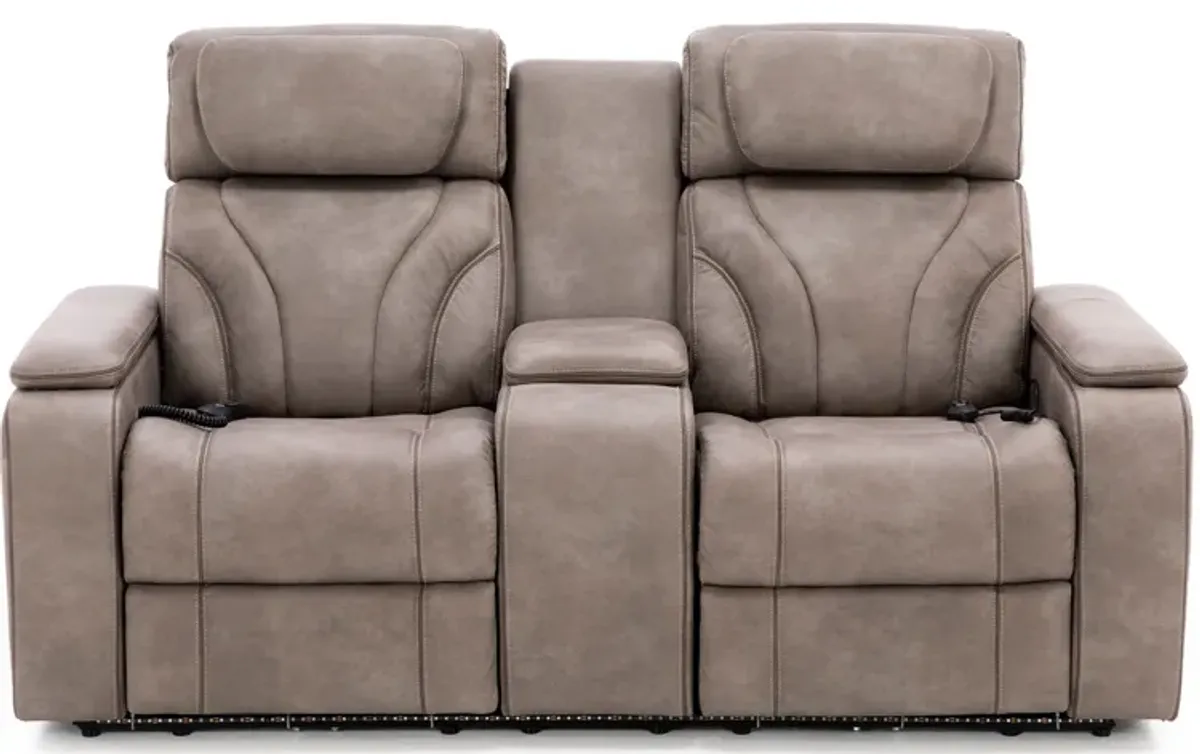 Direct Design Torino Fully Loaded Reclining Console Loveseat With Air Massage and Lights