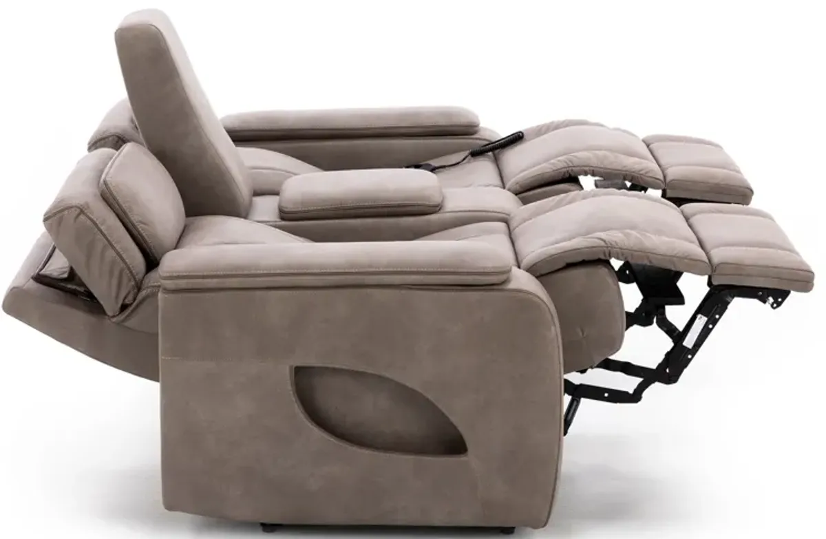 Direct Design Torino Fully Loaded Reclining Console Loveseat With Air Massage and Lights