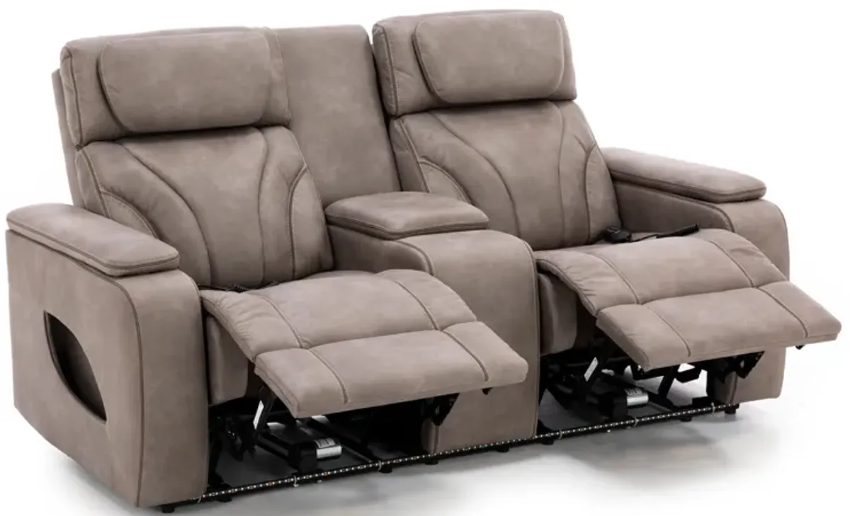 Direct Design Torino Fully Loaded Reclining Console Loveseat With Air Massage and Lights