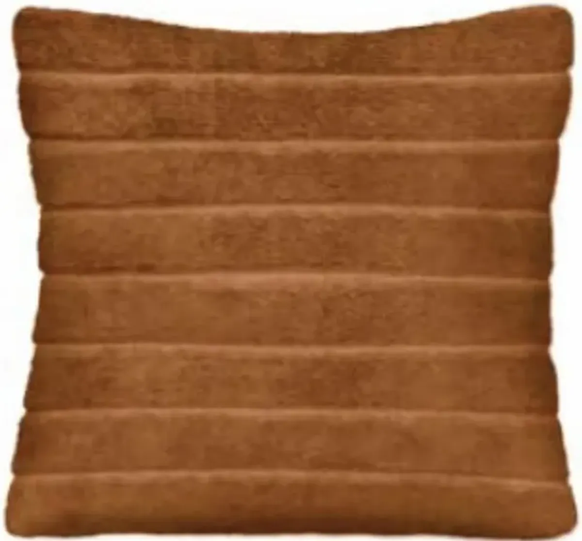 Caramel Ribbed Faux Fur Pillow 17"W x 17"H