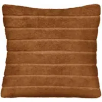 Caramel Ribbed Faux Fur Pillow 17"W x 17"H