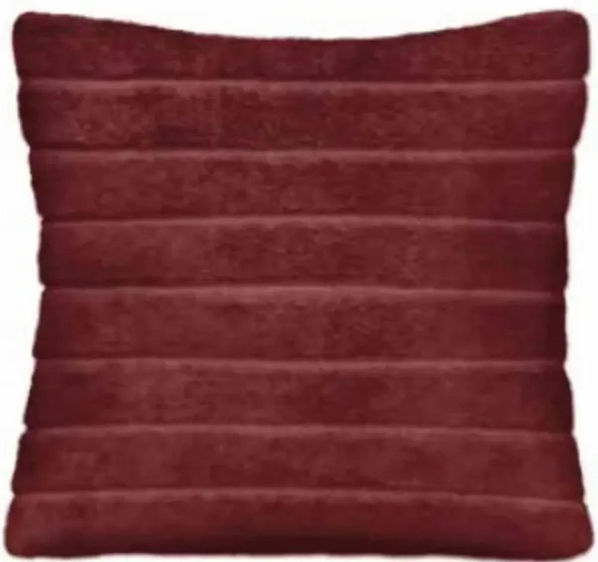 Burgundy Ribbed Faux Fur Pillow 17"W x 17"H