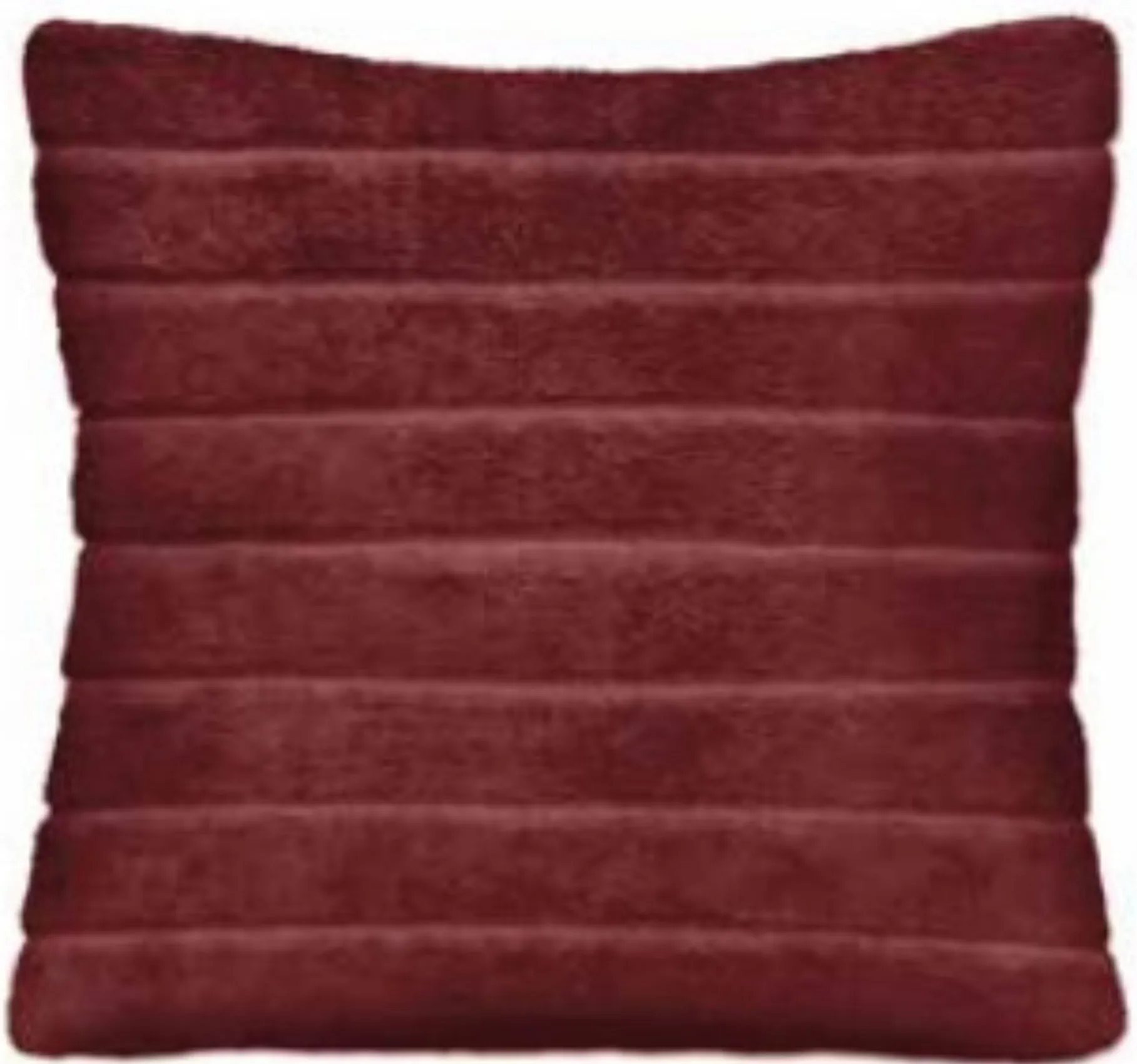 Burgundy Ribbed Faux Fur Pillow 17"W x 17"H