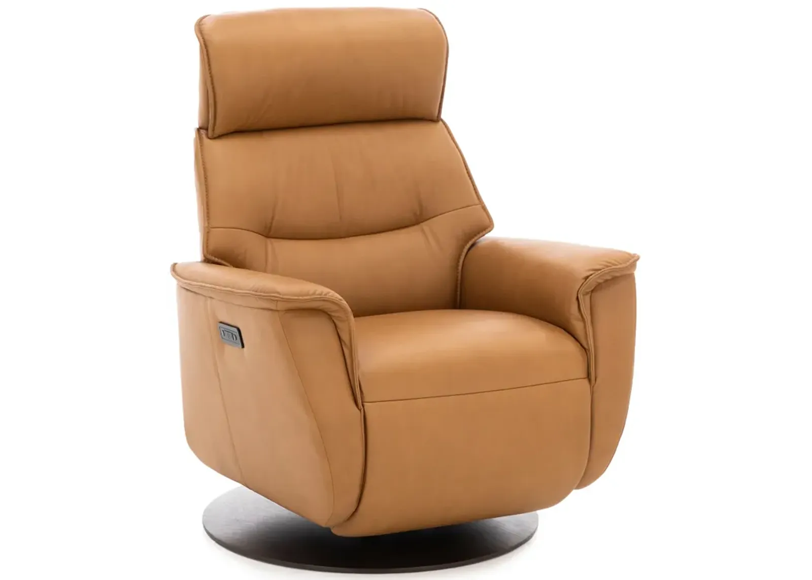 Modern Comfort by Direct Design Rey Leather Large Power Swivel Glider Recliner