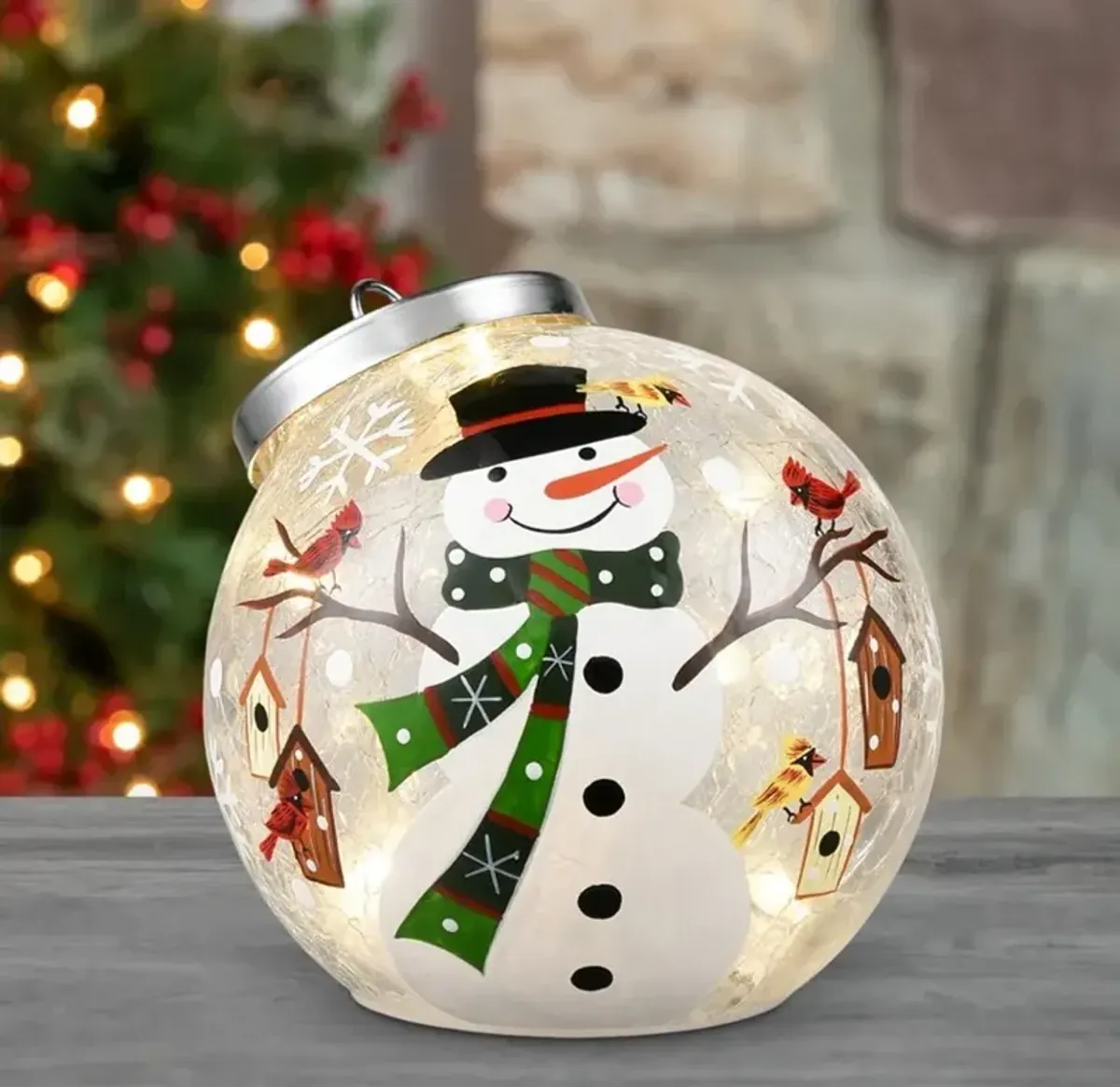 Frosty LED Ornament 4.8"W x 4"H