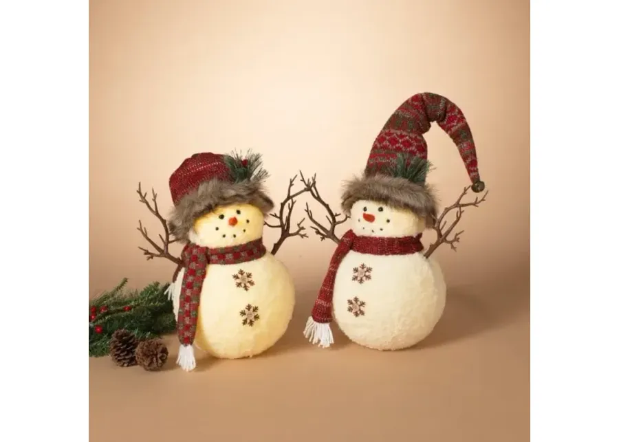 Assorted Lighted Plush Snowman Each 13.7"H