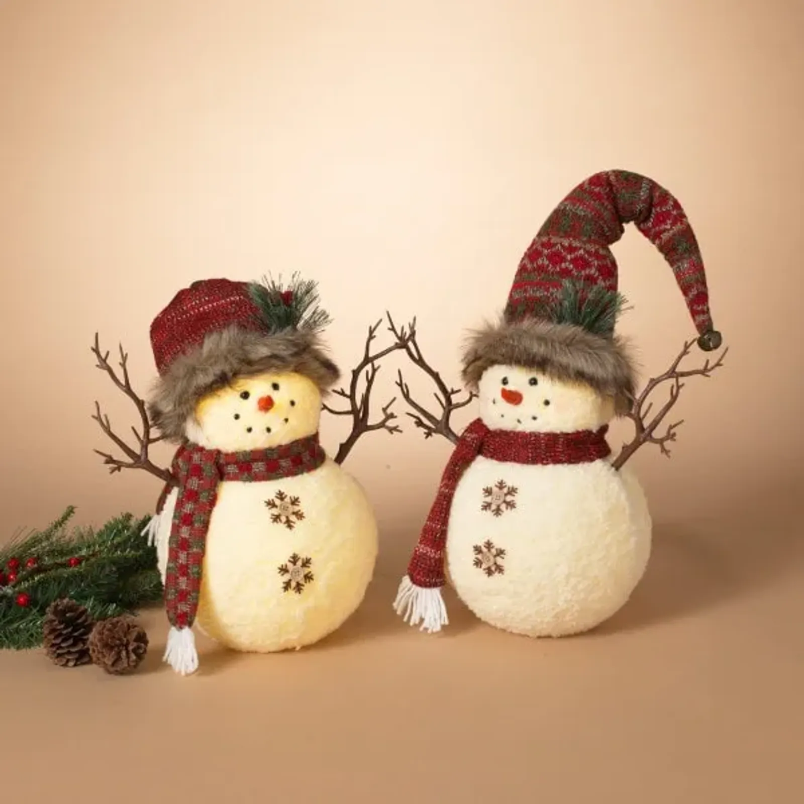 Assorted Lighted Plush Snowman Each 13.7"H