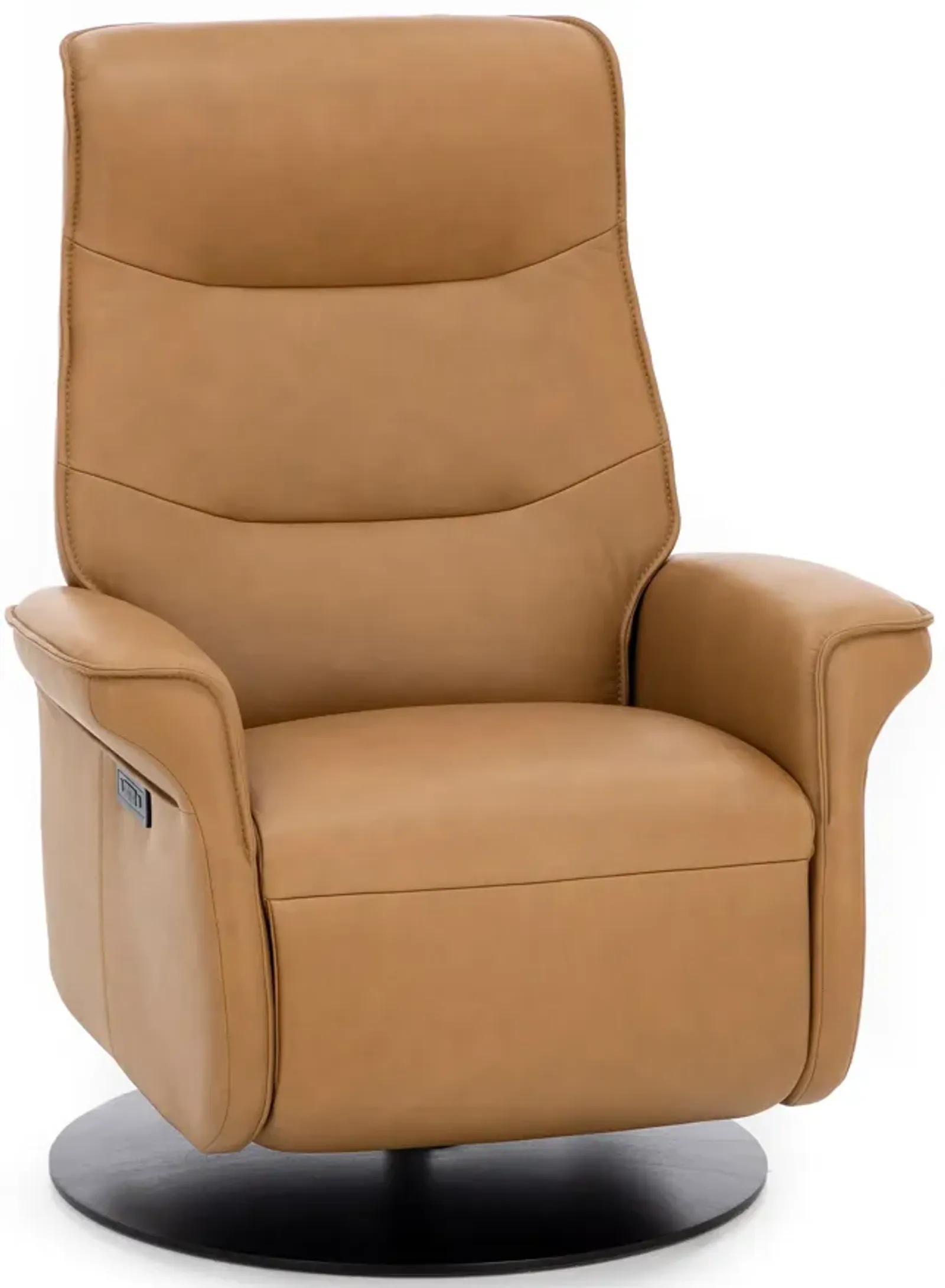 Vianna Leather Large Power Swivel Recliner in Nature