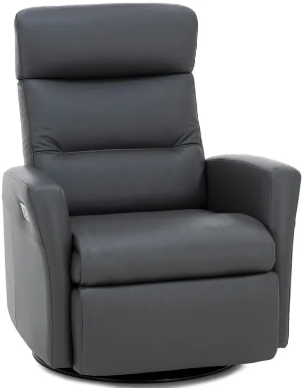 Modern Comfort by Direct Design Divante Leather Large Power Swivel Glider Recliner