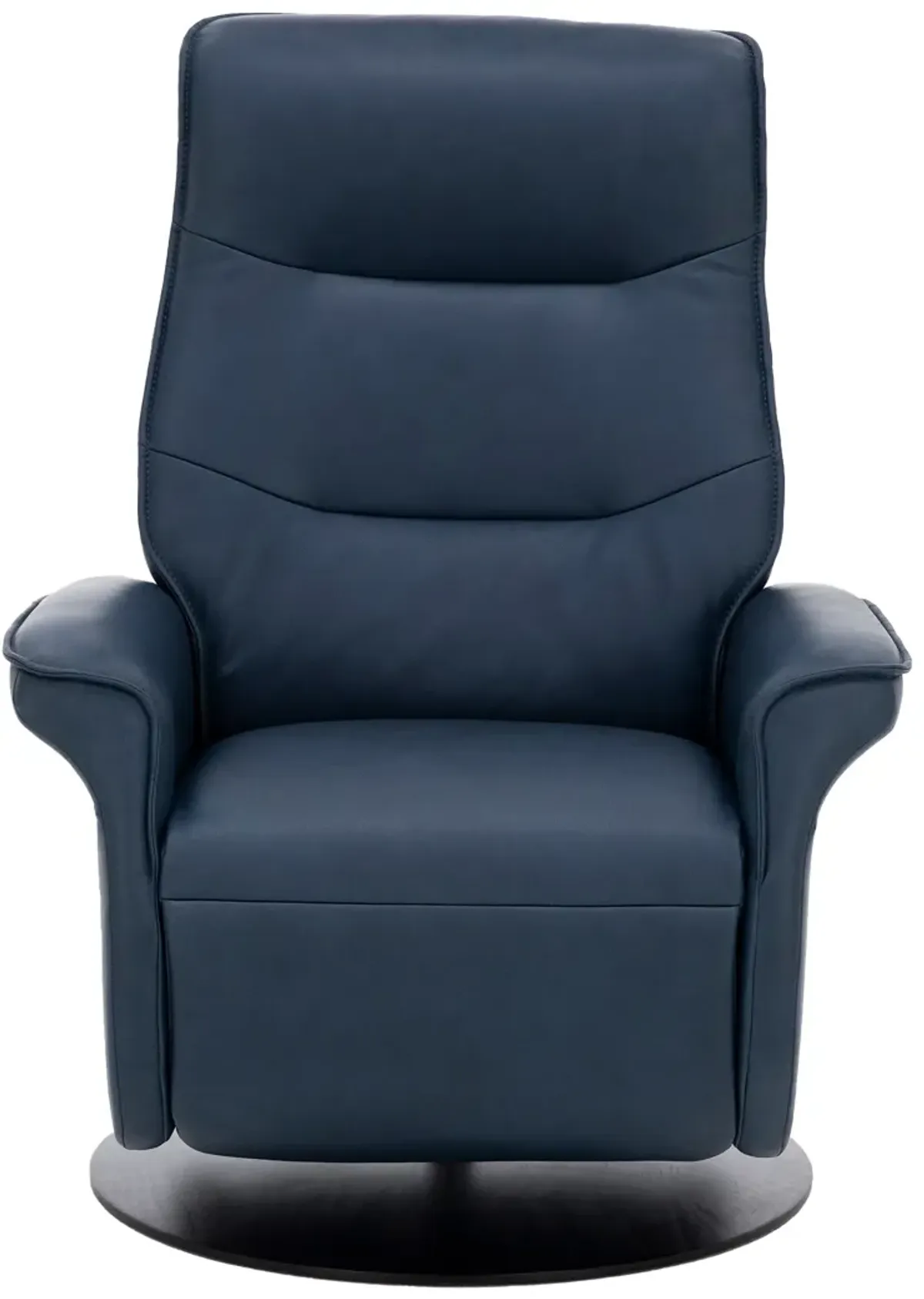 Vianna Leather Large Power Swivel Recliner in Pacific