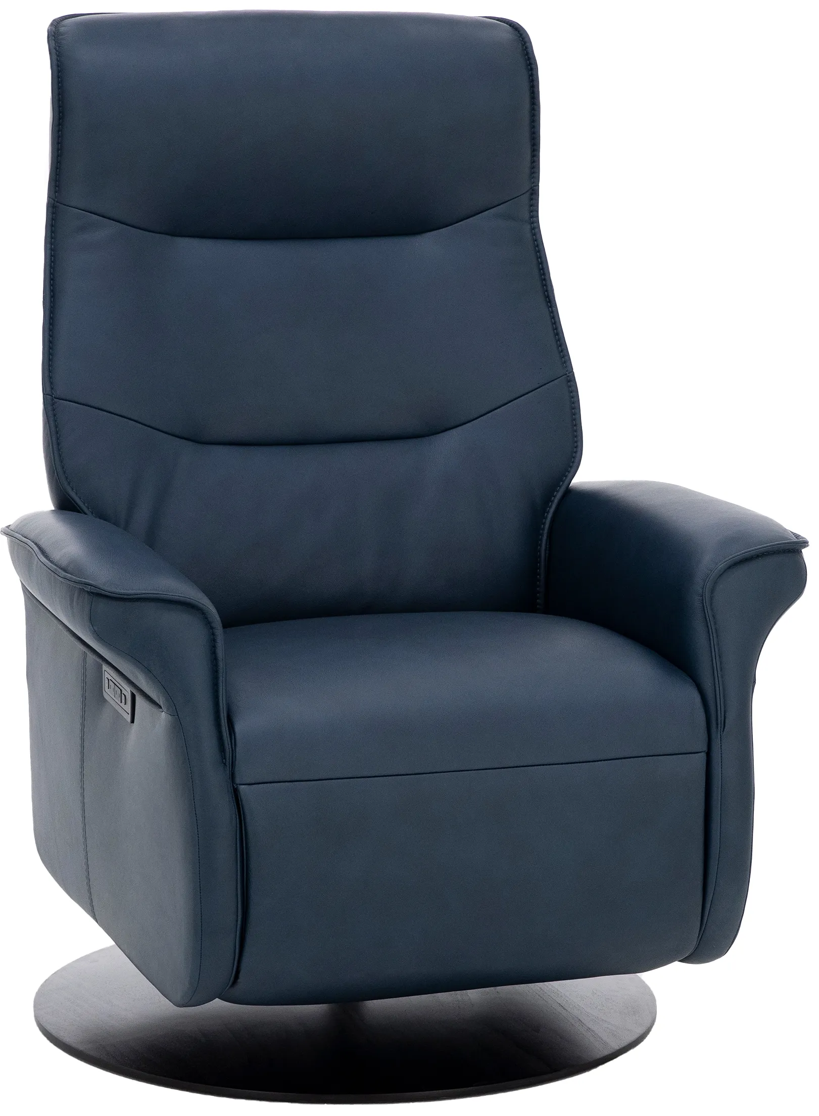 Vianna Leather Large Power Swivel Recliner in Pacific