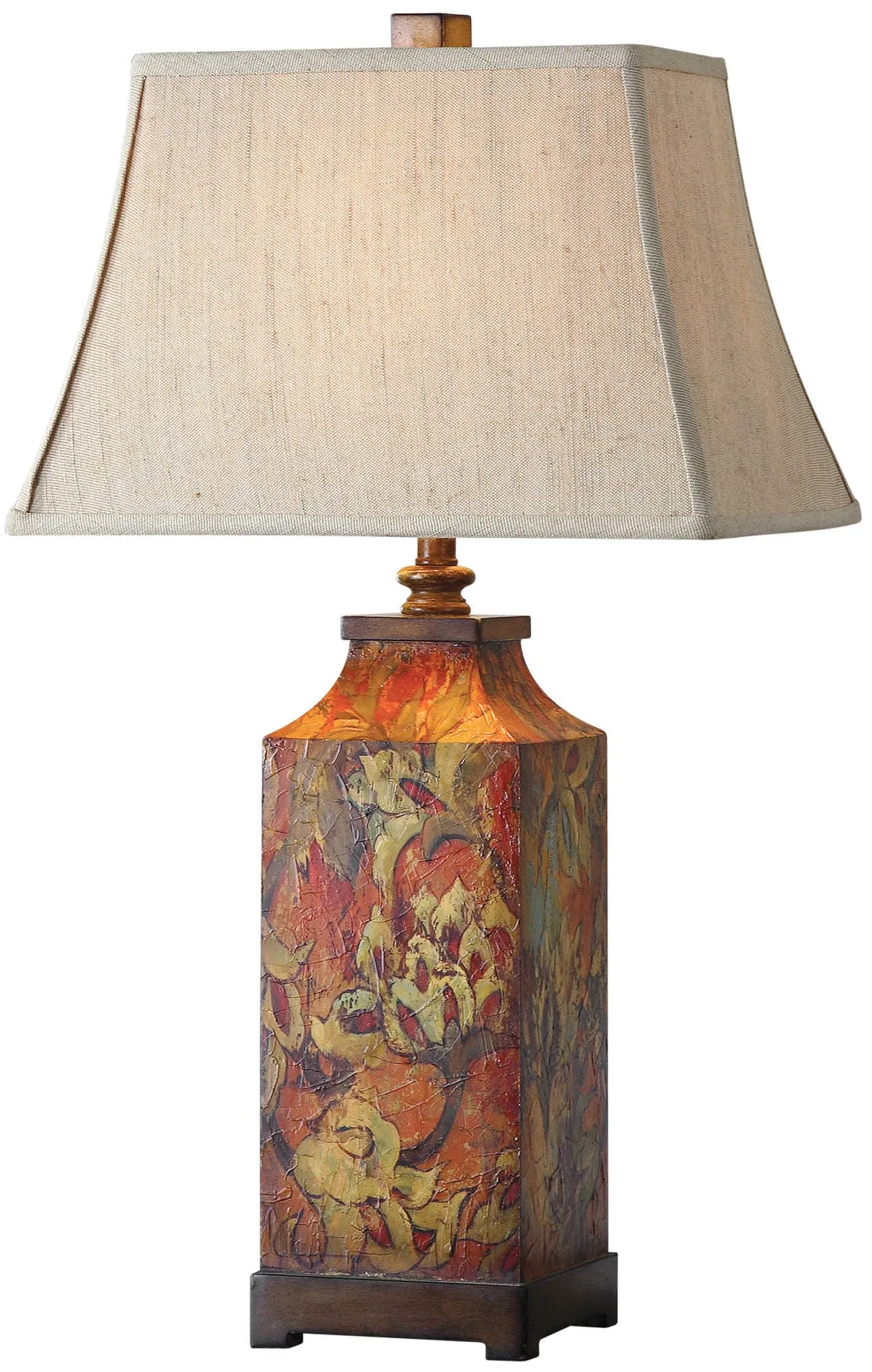 Colorful Flowers Table Lamp 32"H