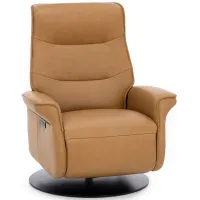 Vianna Leather Extra Large Power Swivel Recliner in Nature