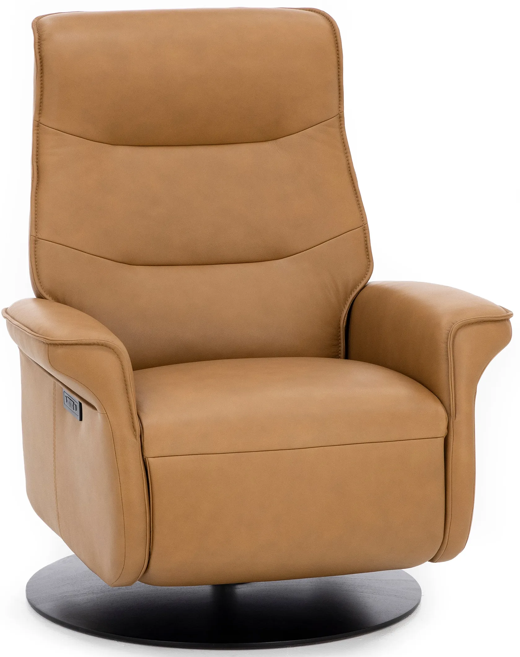 Vianna Leather Extra Large Power Swivel Recliner in Nature