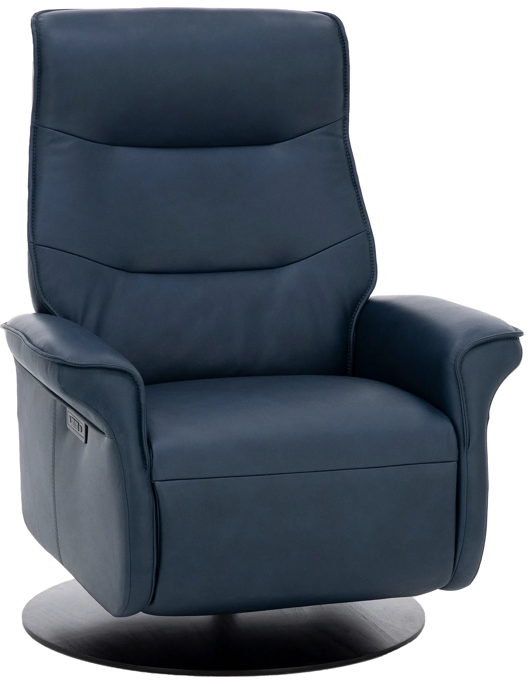 Vianna Leather Extra Large Power Swivel Recliner in Pacific