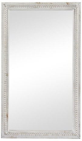 White Wood Framed Wall Mirror 28"W x 48"H