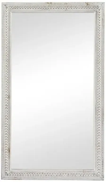 White Wood Framed Wall Mirror 28"W x 48"H