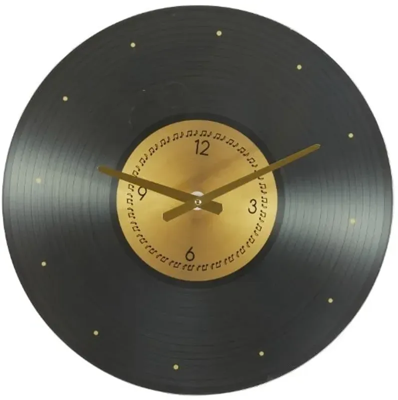 Record Glass Wall Clock 20" Round