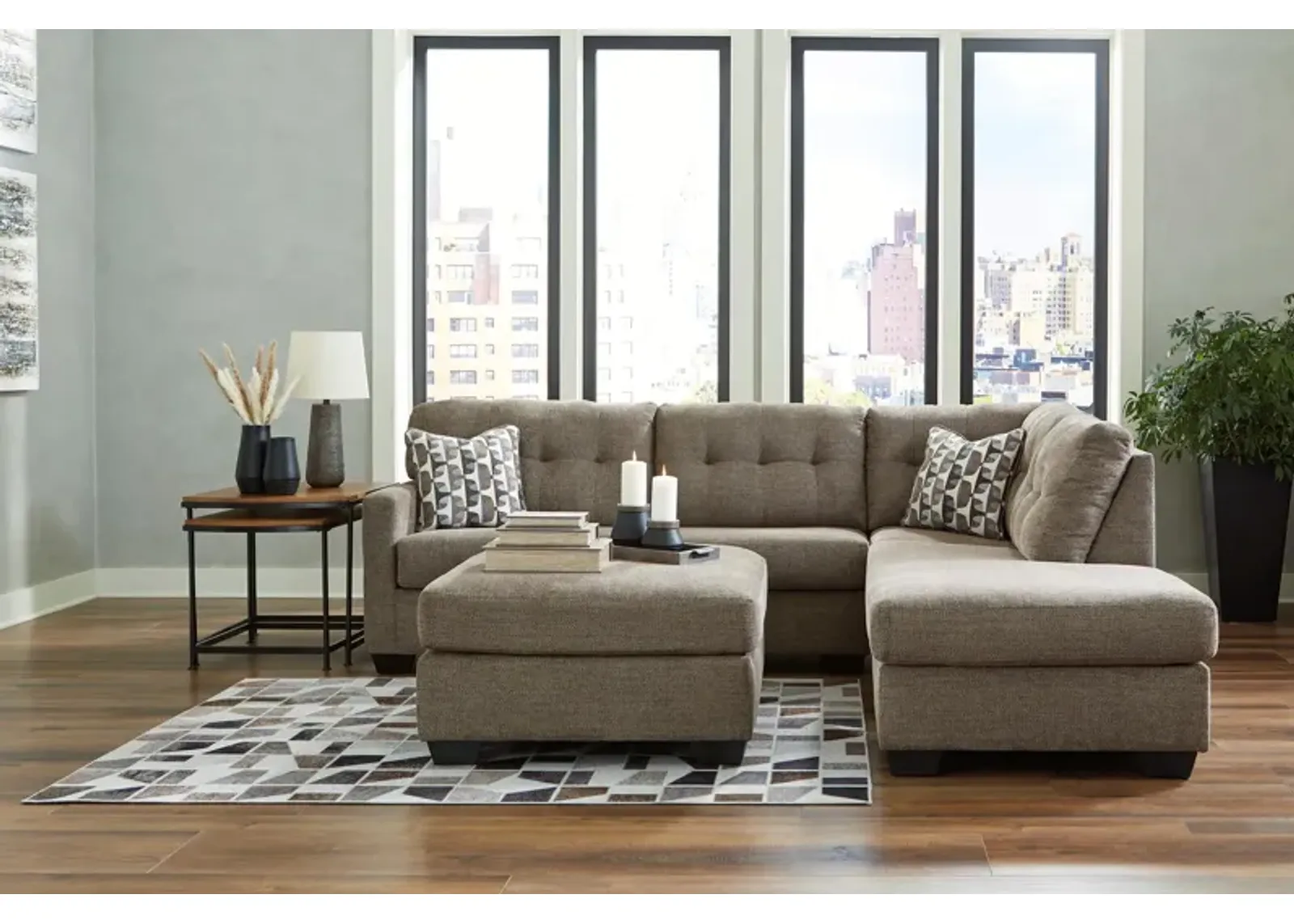 Honey 2-Pc. Sectional in Chocolate