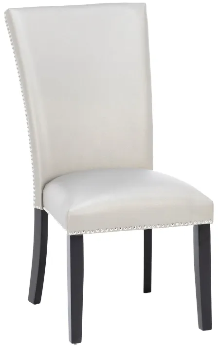 Beverly Upholstered Side Chair in Silver