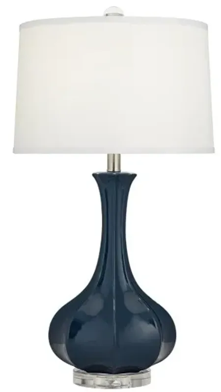 Blue Ceramic Table Lamp 27"H