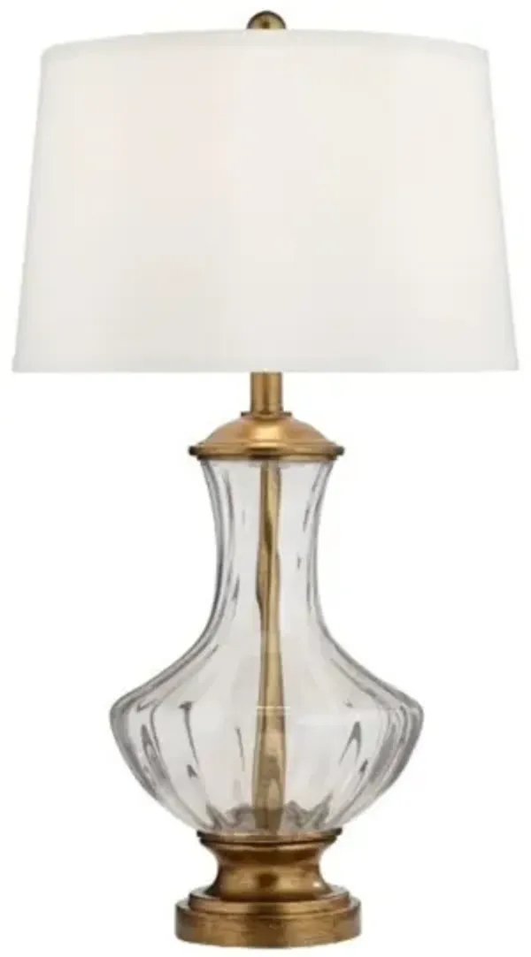 Fluted Glass Urn Table Lamp 28.5"H