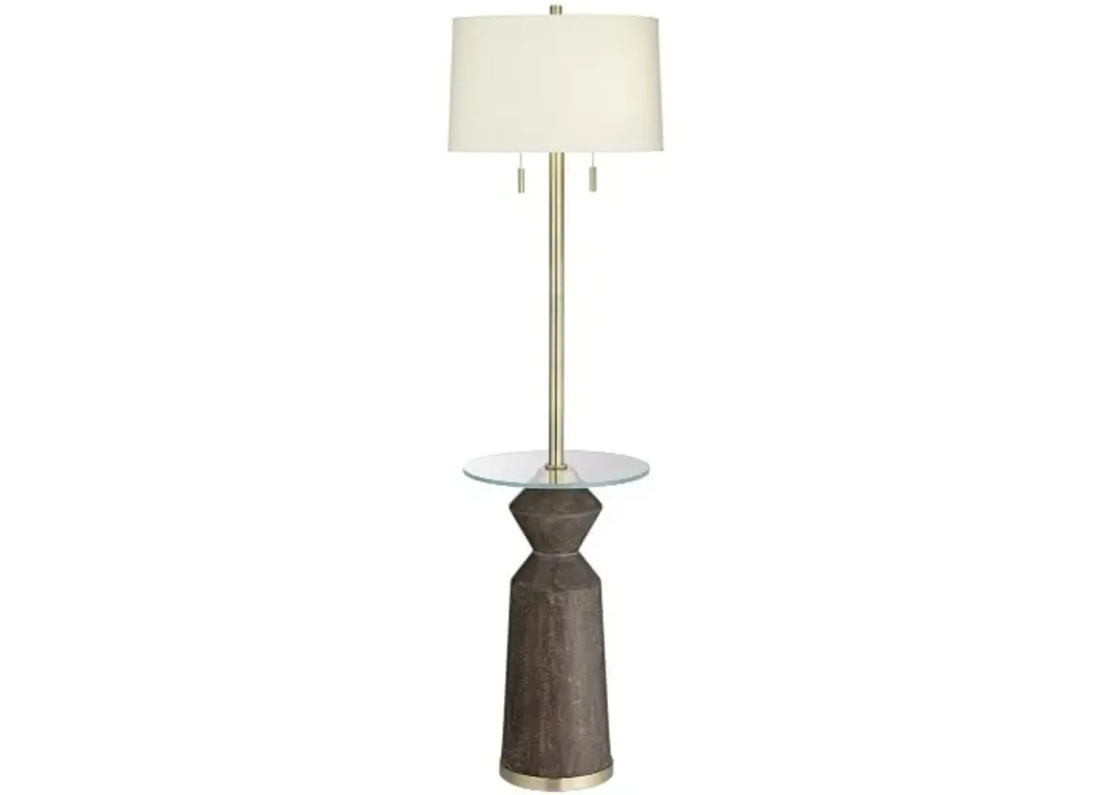 Brown Tray Floor Lamp 66"H