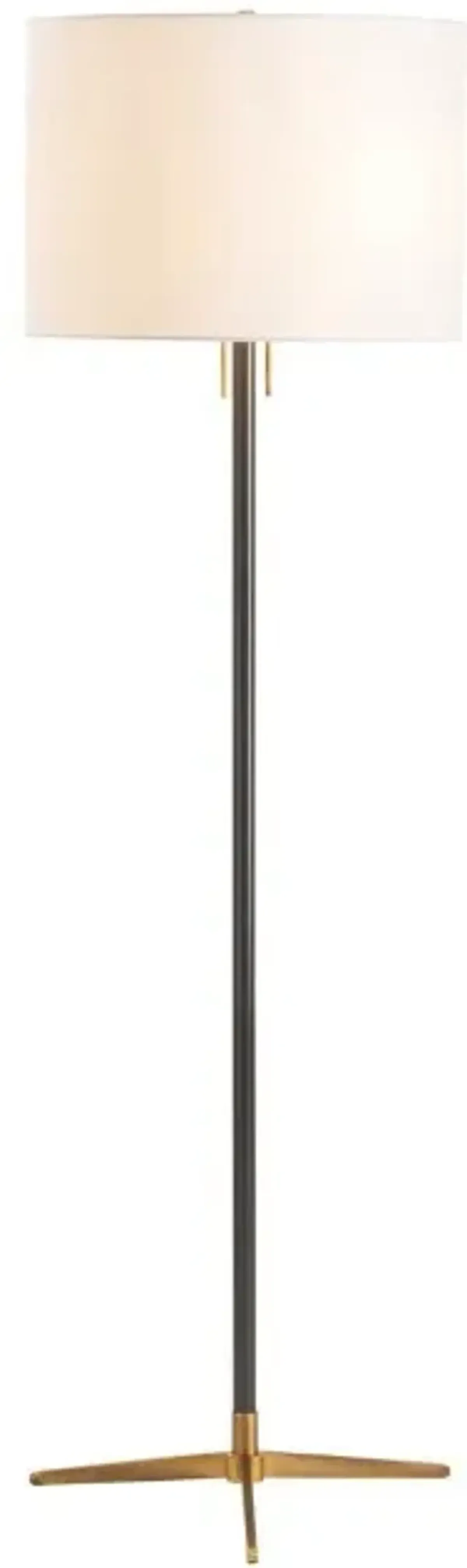 Black and Brass Metal Floor Lamp 62"H