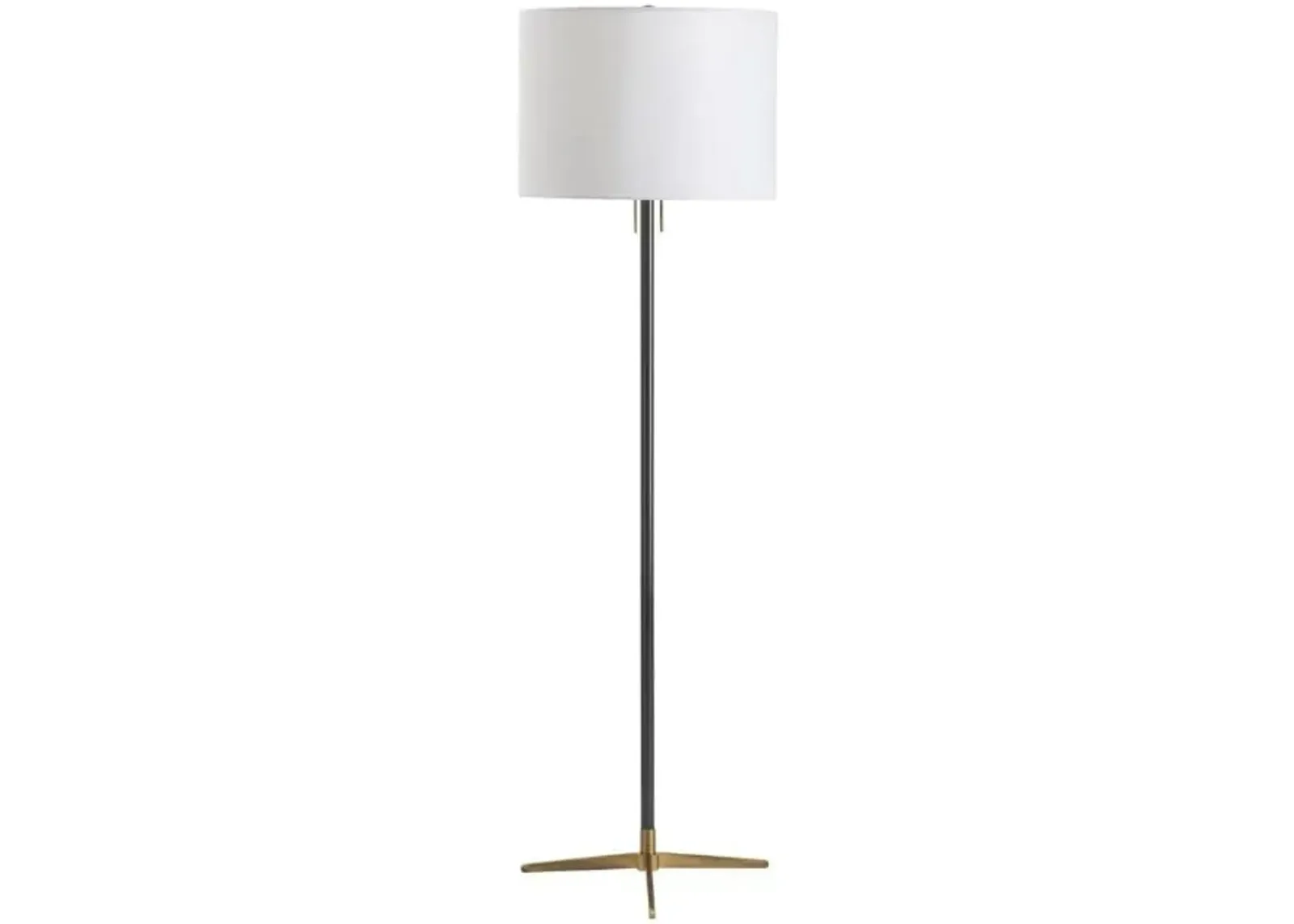 Black and Brass Metal Floor Lamp 62"H