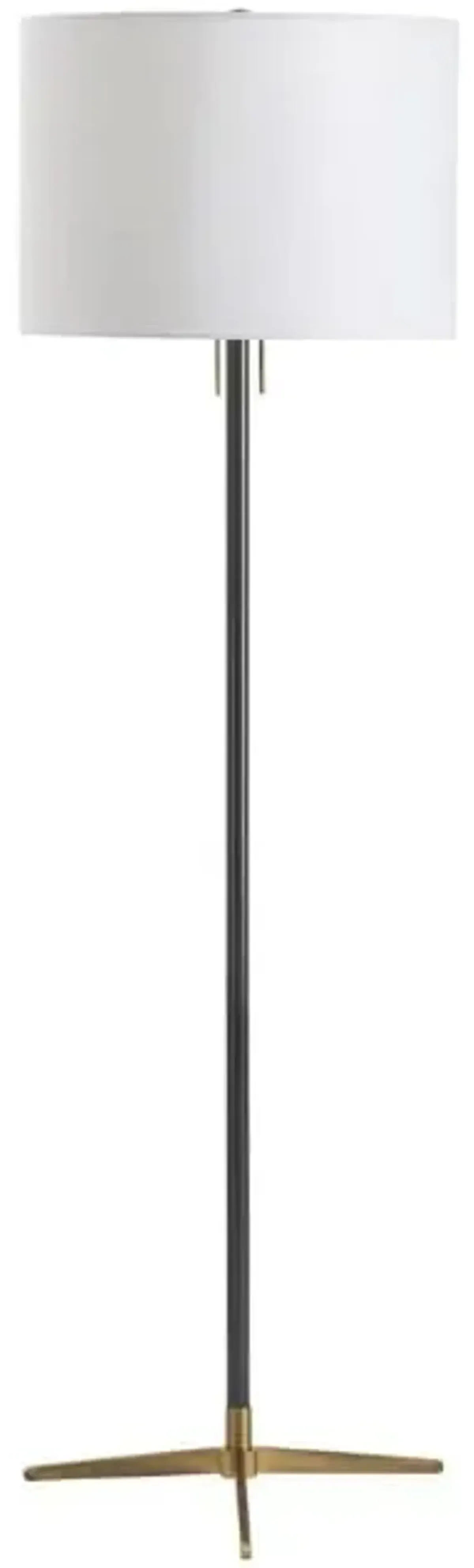 Black and Brass Metal Floor Lamp 62"H