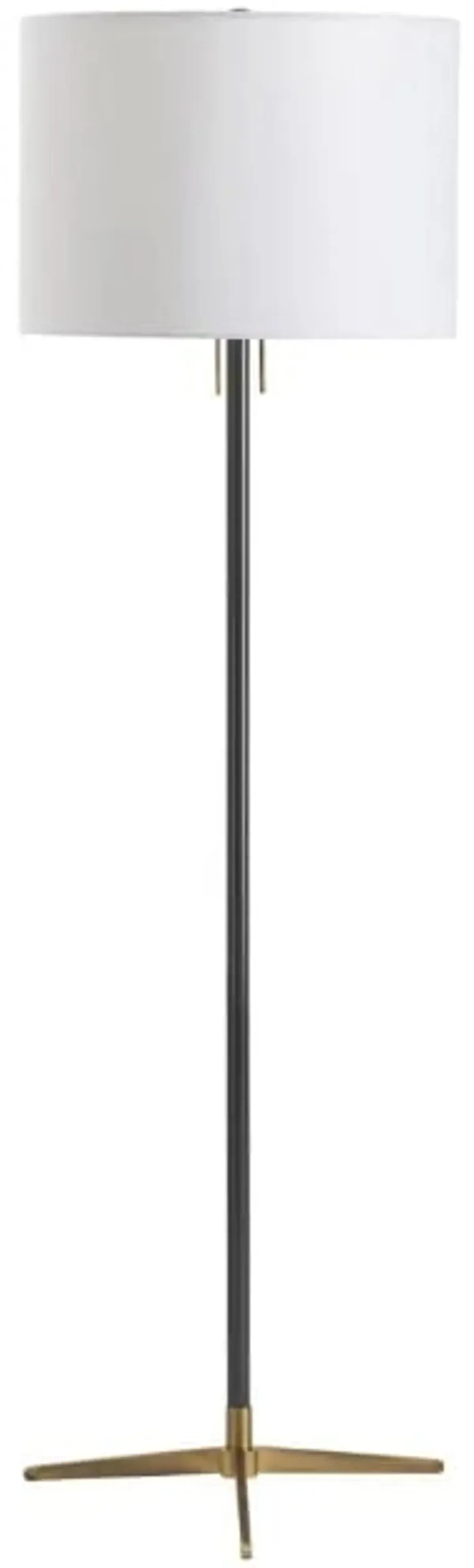 Black and Brass Metal Floor Lamp 62"H