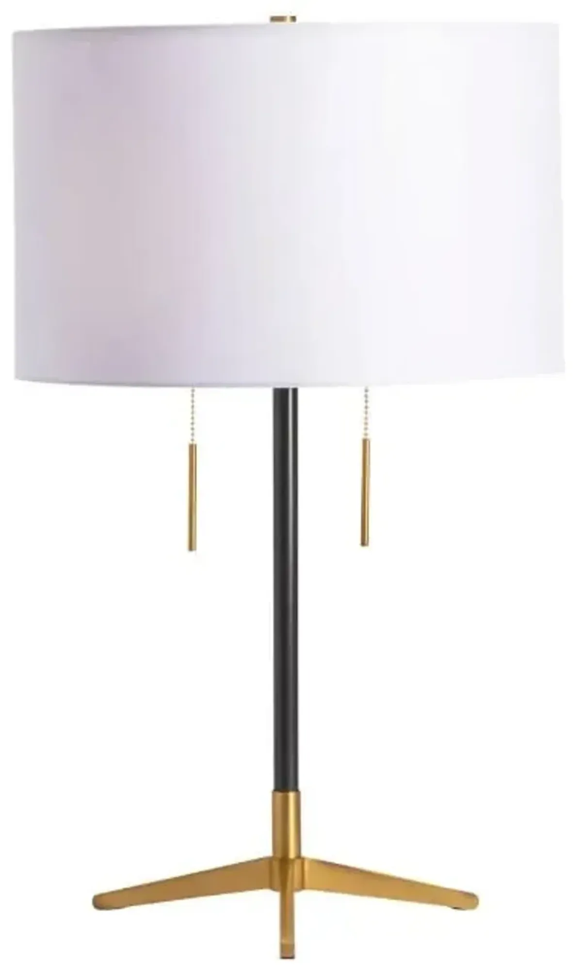 Black and Brass Metal Table Lamp 26.5"H