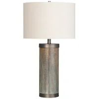 Rust and Grey Ceramic Table Lamp 27.5"H