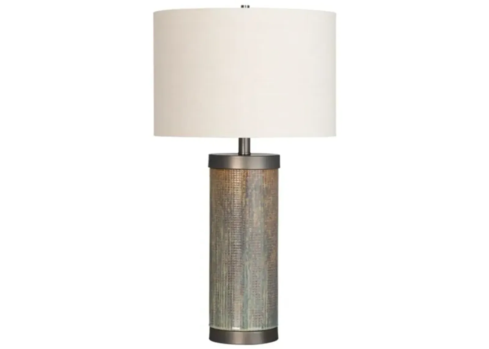 Rust and Grey Ceramic Table Lamp 27.5"H