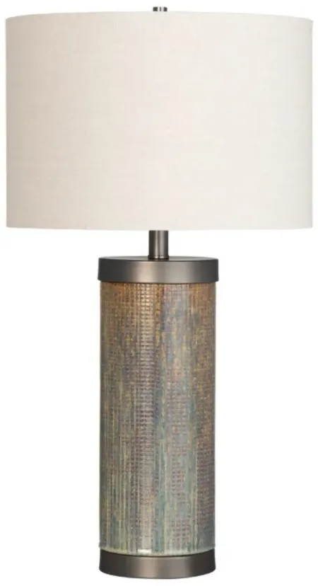 Rust and Grey Ceramic Table Lamp 27.5"H