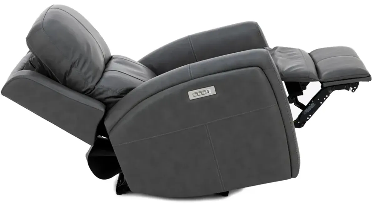 Landon Leather Zero Gravity Fully Loaded Recliner in Charcoal