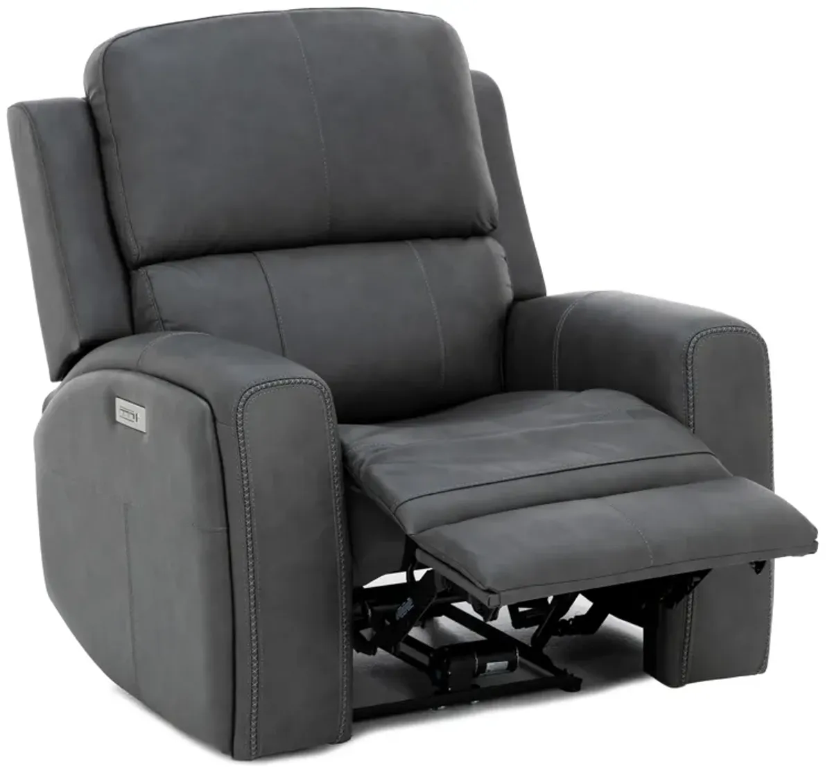 Landon Leather Zero Gravity Fully Loaded Recliner in Charcoal