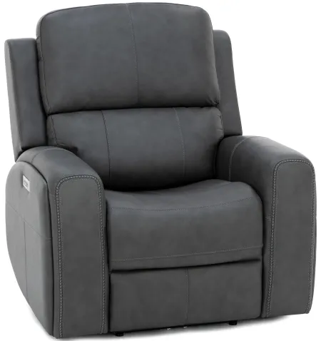 Landon Leather Zero Gravity Fully Loaded Recliner in Charcoal