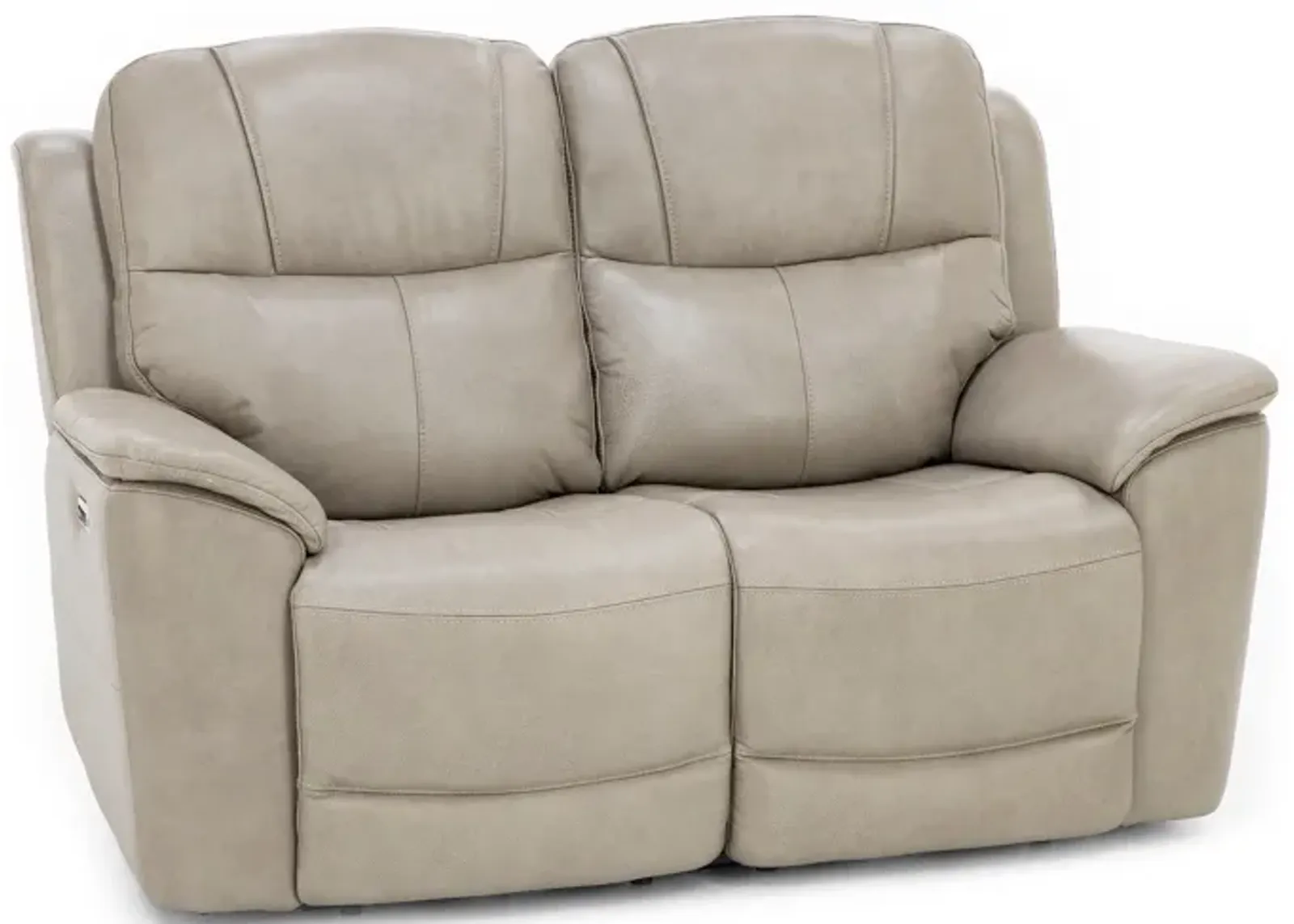 Wrenn Leather Fully Loaded Zero Gravity Reclining Loveseat in Pebble